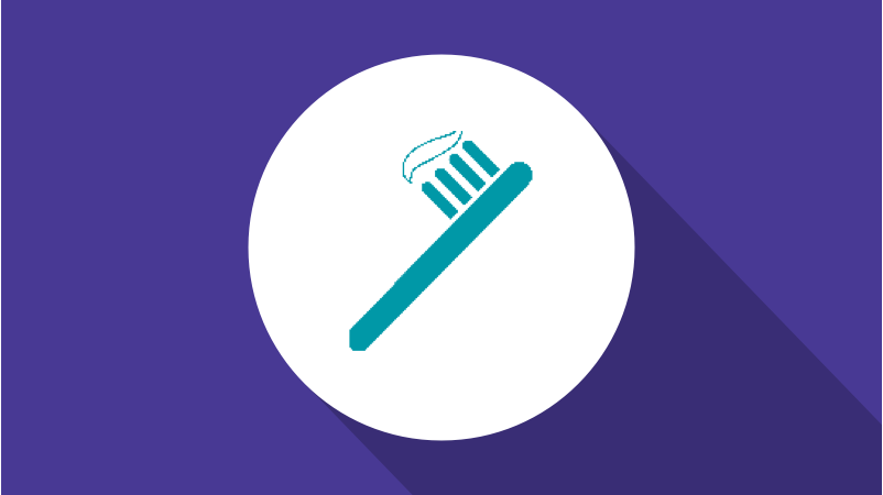 Icône représentant une brosse à dents recouverte de dentifrice 