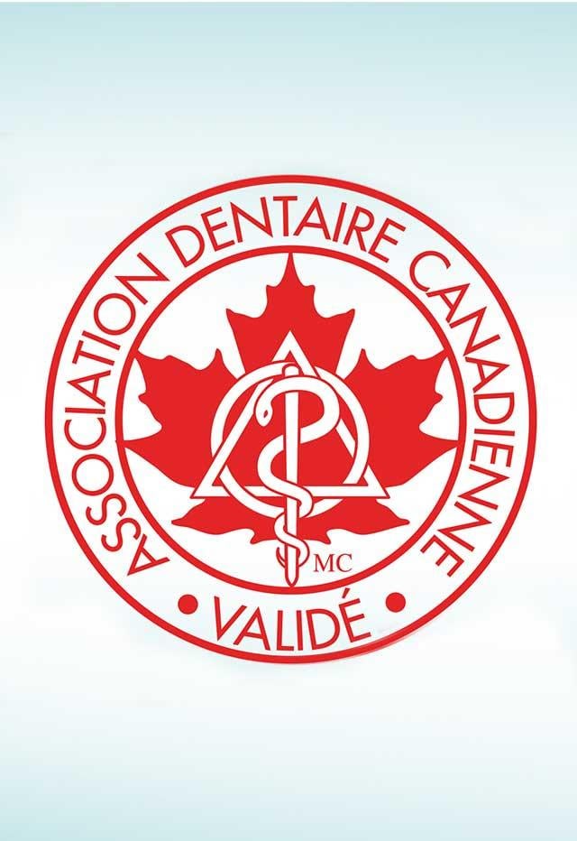 Logo de l'association dentaire canadienne de couleur rouge